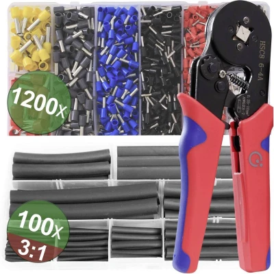 Afbeelding van Quadrios 22T009 Krimptangset adereindhulzen 0.25 tot 10 mm² Incl. assortiment