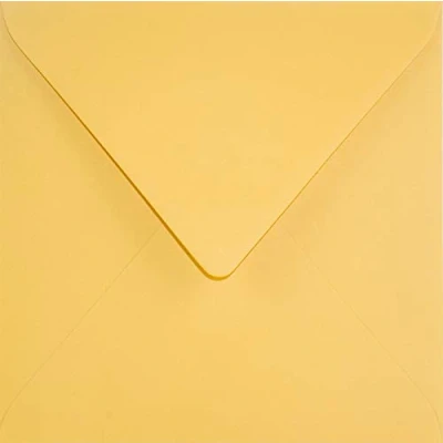 Afbeelding van Netuno 100 zonne geele enveloppen vierkant 153x153mm puntklep natte lijm 120g Keaykolour Indian Yellow Luxe gekleurd gerecycled papier hoge kwaliteit voor bruiloft verjaardag kerst doop jubileum