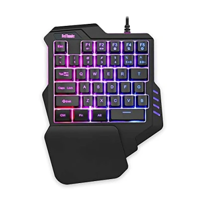Afbeelding van One Handed Gaming Keyboard RedThunder G92 RGB Backlit 35 toetsen Draagbare Mini Keypad Ergonomische Game Controller voor PUBG LOL WOW DOTA2 Computer Desktop PC Mac Gamer
