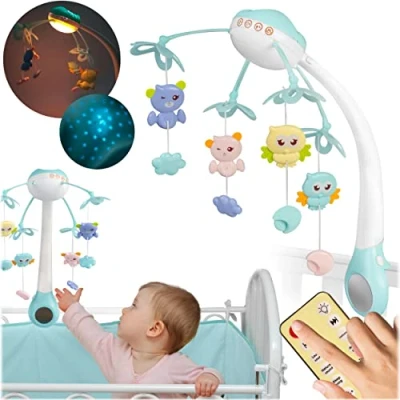 Afbeelding van Wiegmobiel met projector RK 813, blauw