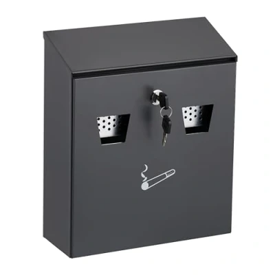 Afbeelding van wandasbak buiten afsluitbaar metaal muur ca. 30 x 26 9,5 cm hangend antraciet