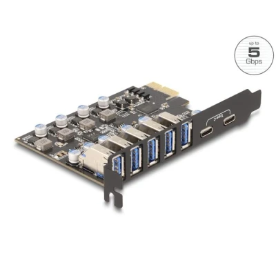 Afbeelding van Delock USB 5 Gbps PCI Express x1 Karte zu x extern Typ A + 2 exter