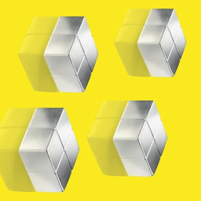 Afbeelding van Magneten Sigel voor glasbord set 4stuks zilverkleurig C10 Extra sterk