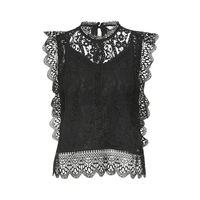 Afbeelding van QS Blouse, Dames, Maat: 38, Schwarz