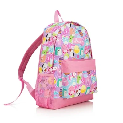 Afbeelding van Squishmallows Meisjes Rugzak roze Kids Schooltas Leuke voor Kangoeroe Pocket &amp; Mesh Water Fles Houder,