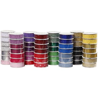 Afbeelding van Lace tape set, b: 15 mm, 56x3 m, diverse kleuren