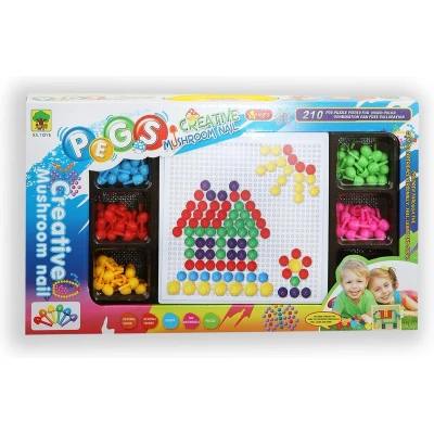 Afbeelding van Jonotoys Steekknopjes creative mushroom nail 210 delig