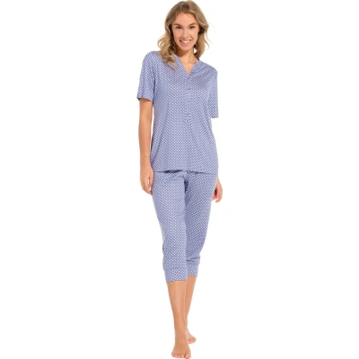Afbeelding van Pastunette Pyjama Capri Allover Print Blauw 44