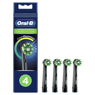 Afbeelding van Oral B Crossaction 80348202 Opzetborstels Zwart, 4 stuks