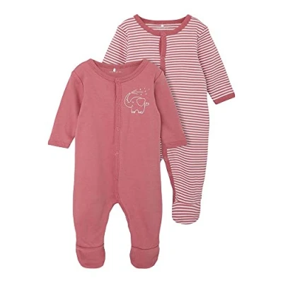 Afbeelding van NAME IT Unisex baby NBNNIGHTSUIT 2P W/F Y/D CORE NOOS slaappak, Mesa Rose, 68