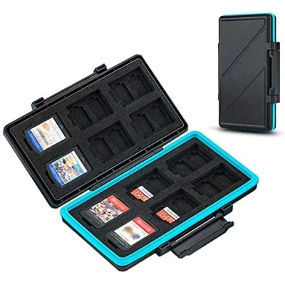 Afbeelding van JJC 36 Slots Waterbestendig Geheugenkaart Case voor 24 Micro SD SDXC SDHC + 12 Switch Game NS kaart, Geheugenkaarthouder Draagtas Opbergdoos
