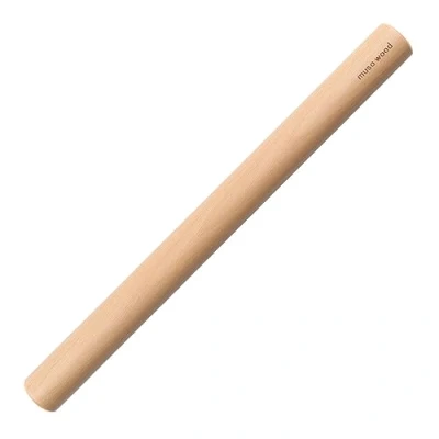 Afbeelding van Muso Wood Deuvel deegroller voor bakken non stick houten 40cm, roller fondant, taartkorst, koekje, gebak, deeg (beukenhout)