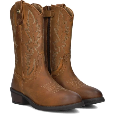 Afbeelding van Develab 44374 Laarzen Leer Meisjes Cognac Maat 34