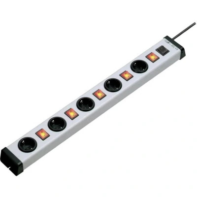 Afbeelding van Ehmann 0235x01054301 Stekkerdoos met schakelaar 5 voudig Grijs, Zwart Randaarde stekker 1 stuk(s)