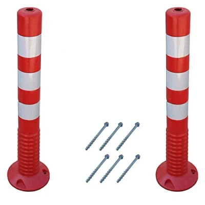 Afbeelding van SNS SAFETY LTD Kunststof Flexibel Verkeerspaal met Reflecterende Kragen, Rood (Verpakking van 2 Stuks, Hoogte 75 cm)