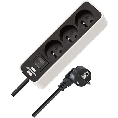 Afbeelding van Brennenstuhl Ecolor stekkerdoos 3 voudig Wit/Zwart 5m H05VV F 3G1,5 FR/BE 1153234520