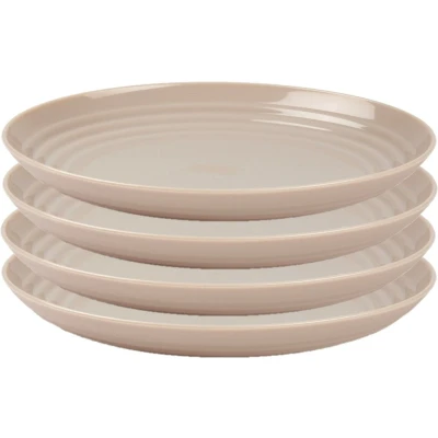 Afbeelding van PlasticForte Rond bord/camping bord 4x D25 cm beige kunststof Dinerborden
