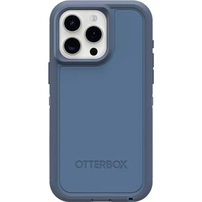 Afbeelding van OtterBox iPhone 15 Pro MAX (alleen) Defender Series XT Case BABY BLUE JEANS (blauw), schermloos, robuust, klikt op MagSafe, sleutelkoord bevestiging