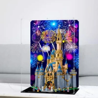 Afbeelding van CHIFENMS Acryl transparante vitrine voor Lego 43222 kasteel. displaybox, bouwsteen, verzamelobjecten, transparant, stofdicht, showcase, opbergdoos, standaard (alleen hoes) (3 mm)