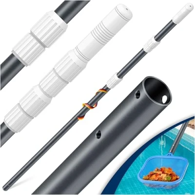 Afbeelding van KESSER® Telescopische zwembadstang, aluminium stang voor zwembadreiniging, 3 delig, instelbaar van 1,20 m tot 3,60 m, weerbestendig en stabiel, antraciet