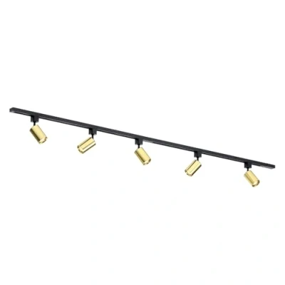Afbeelding van Qub Focus III 1 Fase Railverlichting GU10 200cm I vorm 5 spots Railsysteem Goud