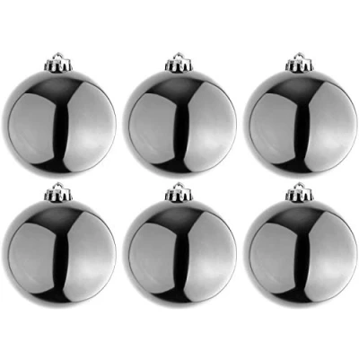 Afbeelding van Mojawo 6 stuks XL kerstballen kerstboomballen boomversiering zilver Ø 15 cm sierballen