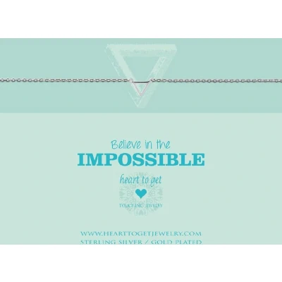Afbeelding van Heart to Get bracelet, silver, small triangle, believe in the impossible