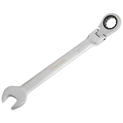 Afbeelding van DAKCOS Flexibele Hoofd Ratchet Combinatie Sleutel 17mm Chroom Vanadium Staal