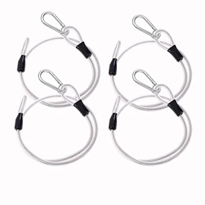 Afbeelding van Luskabel 4 stuks, staalkabel met ogen 80 cm, stalen kabel ommanteld ogen, kabelslot veiligheidskabel, voor fietsen en bagage