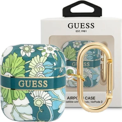 Afbeelding van Guess GUA2HHFLN AirPods cover groen/groen Flower Strap Collection