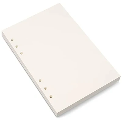 Afbeelding van Bidponds A5 blanco papier, navulpapier, vulpapier, 6 gaten geperforeerd, papieren vullingen voor Filofax Planner Binder Journals Notities, 80 vellen/160 pagina&#039;s, 5,6 x 8,3 inch, beige