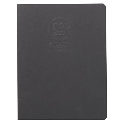 Afbeelding van Clairefontaine Ref 60372C Crok&#039;Book Portrait Staplebound Sketchbook 17 x 22cm, 160gsm Papier, Zuurvrij, pH Neutraal, 20 Witte Vellen Zwarte Cover