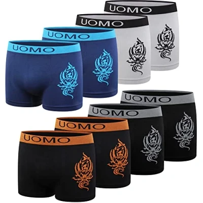 Afbeelding van L&amp;K Set van 10 retroshorts voor heren, microvezel, in verschillende modellen 1209, 1202 lotus 8 stuks, M/L