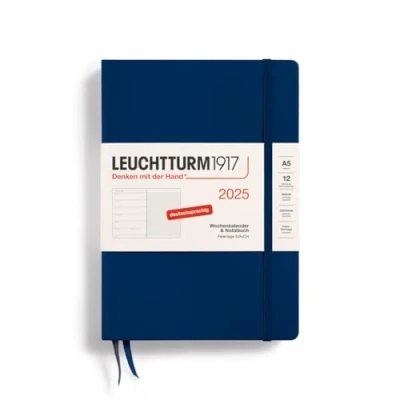 Afbeelding van LEUCHTTURM1917 370496 weekkalender &amp; notitieboek medium (A5) 2025, marineblauw, Duits