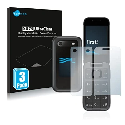 Afbeelding van Savvies (6 Stuks) Schermbeschermer voor Nokia 2660 Flip (Voor+Achter) Screen Protector Ultra Transparant