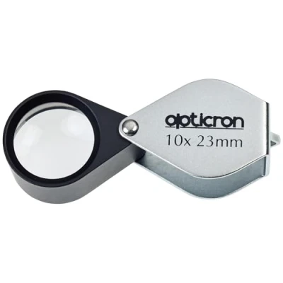 Afbeelding van Opticron metalen vergrootglas (10 x 23 mm, inklapbaar)