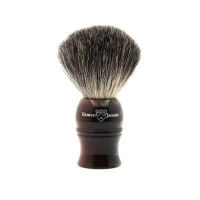 Afbeelding van Edwin Jagger 1EJ332 Klassiek puur dassenhaar handgemaakte exfoliërende scheerkwast voor kwaliteitsschuim met scheercrème of scheerzeep mannen en vrouwen (mitatie lichte hoorn)
