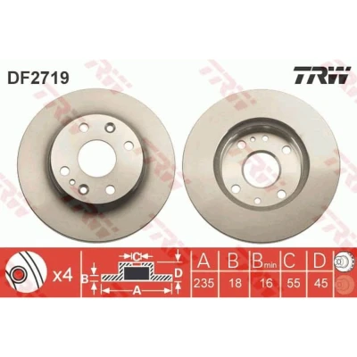 Afbeelding van Trw Remschijf DF2719