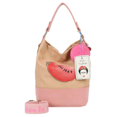 Afbeelding van Fritzi aus Preußen schoudertas utensil zak Izzy07 x Frida Kahlo Limited Canvas Hobo Bag Melon beige
