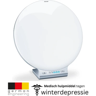Afbeelding van Beurer TL 70 Lichttherapielamp Daglichtlamp Dimmer Timer Automatische uitschakeling Rond groot opp.: doorsnede 33 cm LED 10000 Lux (op 10 cm) UV vrij Incl. netadapter Medisch gecertificeerd 3 Jaar garantie