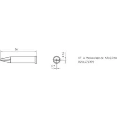 Afbeelding van Weller XT A soldeerpunt Beitelvorm Grootte 1.6 mm Inhoud: 1 stuk(s)