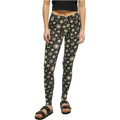 Afbeelding van Urban Classics SOFT AOP Legging, Dames, Maat: XS, Blacksun