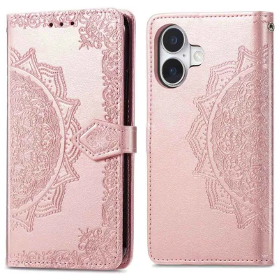 Afbeelding van Apple iPhone 17 Hoesje Kunstleder imoshion Bookcase Rosé goud Telefoonhoesje
