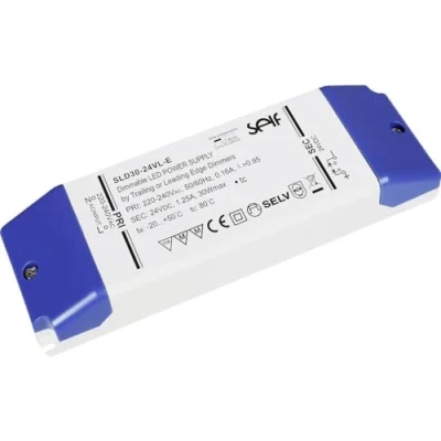 Afbeelding van Self Electronics SLD30 24VL E LED transformator, driver Constante spanning 30 W 1.25 A 24 V/DC Montage op ontvlambare oppervlakken, Dimbaar,