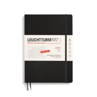 Afbeelding van LEUCHTTURM1917 370601 maandplanner &amp; notitieboek Composition (B5) 2025, 16 maanden, softcover, zwart, Duits