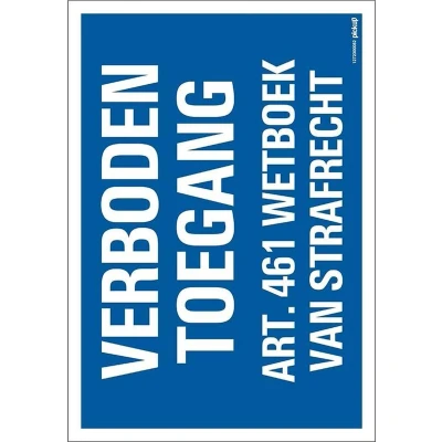 Afbeelding van Bord &quot;Verboden toegang&quot; 12 x 35 cm.