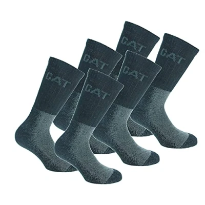 Afbeelding van Caterpillar Heavy Duty Worksocks 6 paar zware werksokken, katoen van uitstekende kwaliteit met elastische lycra vezels (zwart, 39 42)