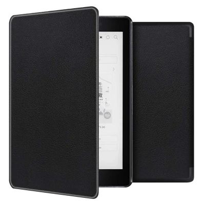 Afbeelding van Kobo Aura One Hoes: imoshion Slim Hard Case Sleepcover Bookcase zonder stand Bookcase,Hardcase Zwart Kunstleder E Reader Hoezen