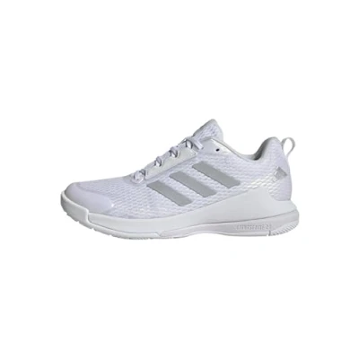Afbeelding van adidas Dames Novaflight 2 Indoor Shoes, Cloud White/Silver Metallic/Cloud White, 49 1/3 EU