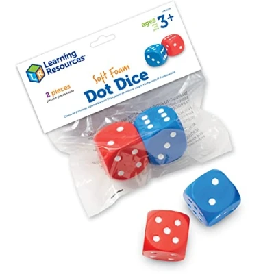 Afbeelding van Learning Resources Schuim Dot Dobbelsteen 2 Stuk Set